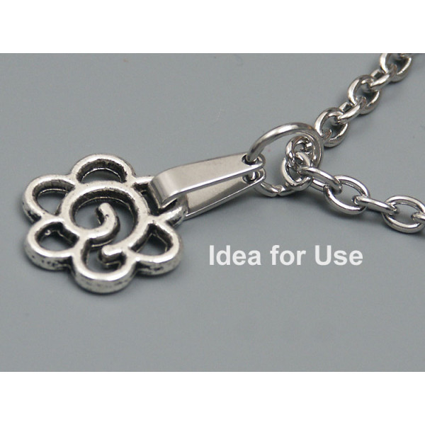 Pinch Bail, stainless steel, 10mm x 6mm