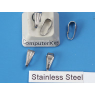 304 Stainless Steel Snap on Bail, 8.5x3.5mm