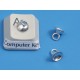 Bell cap, 6mm round with loop, silver plate