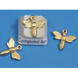 Wee bee charms, gold plate, each