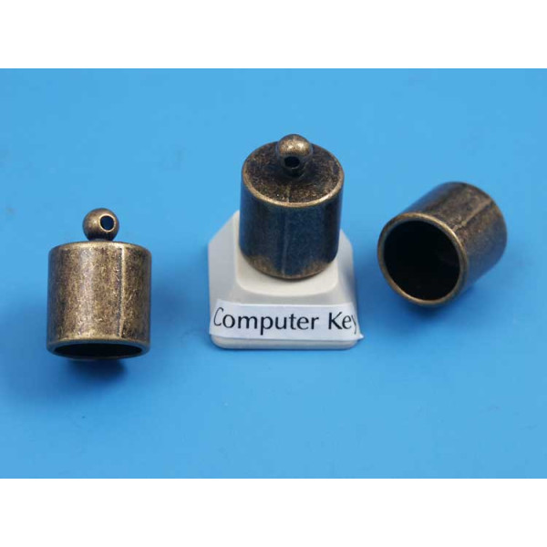 Cord End, 10mm hole, ant bronze, each