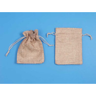 Bag, Burlap Pouches, Tan, 9x7cm, per 10