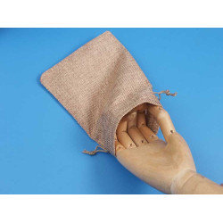 Bag, Burlap Pouches, Tan/WarmTan/Grey, 14x10cm, per 10