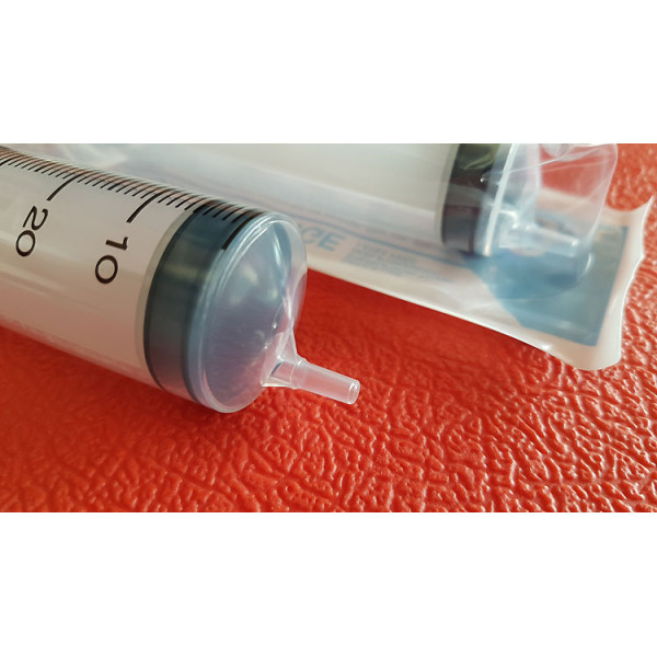 Syringe, plastic, 50-60ml, slip tip eccentric