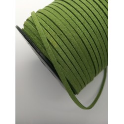 Faux Suede cord, 3mm wide, light olive Green, per metre