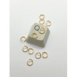 Jump rings, round, 5mm x 0.7mm, 304 Stainless Steel, gilt plate, per 50