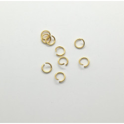 Jump rings, round, 5mm x 0.7mm, 304 Stainless Steel, gilt plate, per 50