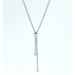 Abacus Bead, lariat bead slider with insert, 9mm, stainless steel, each
