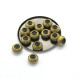 END OF LINE SALE: Raw Metal lariat Bead slider, 6mm, silicone ring insert, Brass or Stainless Steel, each