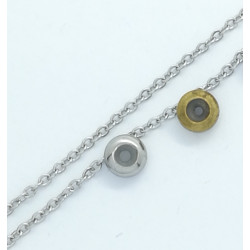 END OF LINE SALE: Raw Metal lariat Bead slider, 6mm, silicone ring insert, Brass or Stainless Steel, each