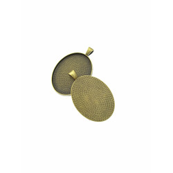 SECONDS: 40x30mm Oval pendant setting bezel frame, Antiqued bronze