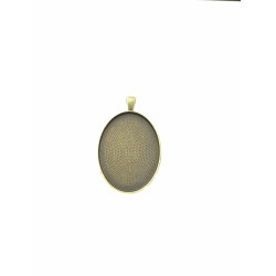SECONDS: 40x30mm Oval pendant setting bezel frame, Antiqued bronze
