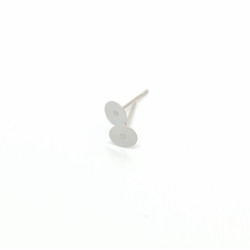 Post, 4mm Flat Pad, Surgical Steel, per pair