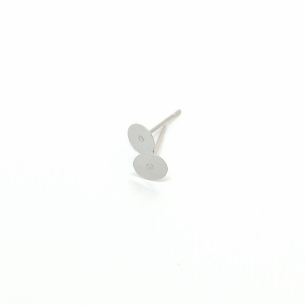 Post, 4mm Flat Pad, Surgical Steel, per pair