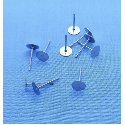 Post, 6mm Flat Pad, 304 Stainless Steel, per pair