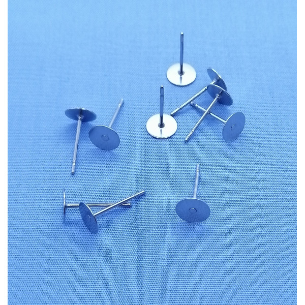 Post, 6mm Flat Pad, 304 Stainless Steel, per pair