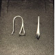 Sterling Silver Earring Hook, Platinum, 18.5mmx0.8mm, elegant teardrop front, pair