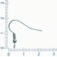 Earring hook with ball & coil, stainless steel, front loop, pair