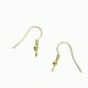 Budget Earring hook with ball & coil, light gold colour, front loop, pair