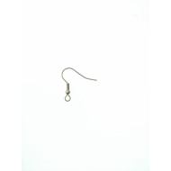 Earring hook, French Wire (with ball & coil), 304 Stainless Steel, pair
