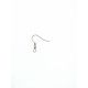 Earring hook, French Wire (with ball & coil), 304 Stainless Steel, pair