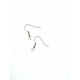 Earring hook, French Wire (with ball & coil), 304 Stainless Steel, pair