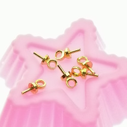 Pendant Eyelets with collar, glue in, gold colour plate, per 50