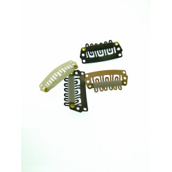 Snap clips with silicone back for Hair Extensions/wig/Dreads/Braids/Curls 28mm, cream colour, per 10