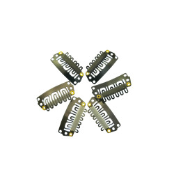 Snap clips with silicone back for Hair Extensions/wig/Dreads/Braids/Curls, 28mm black, per 10