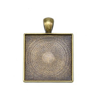 25mm square bezel setting, antiqued brass