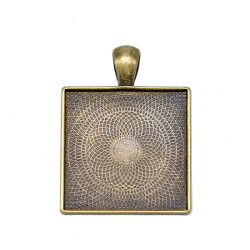 25mm square bezel setting, antiqued brass