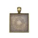 25mm square bezel setting, antiqued brass