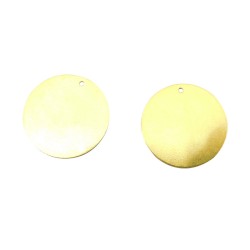 35mm Flat Brass Stamping disc with one hole