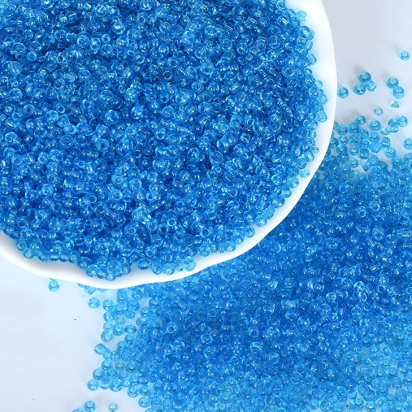 Seed Beads, Glass, 2mm, transparent bluebird, 10g bag