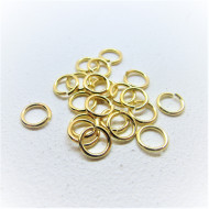 Jump rings, round, 7mm x 1.0mm, NF Gold colour, per 100