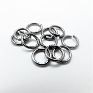 Jump rings, round, 7mm x 1.0mm, NF Gunmetal Black, per 100