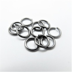Jump rings, round, 7mm x 1.0mm, NF Gunmetal Black, per 100