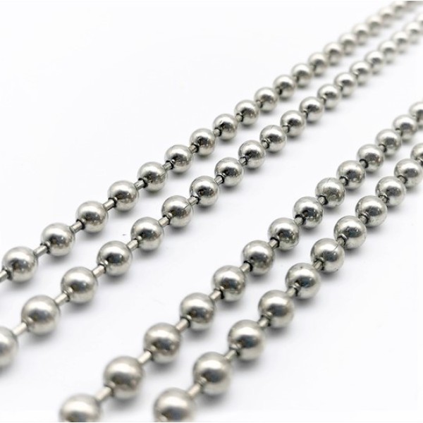 3.2mm Chain by the metre, Ball Chain, Platinum