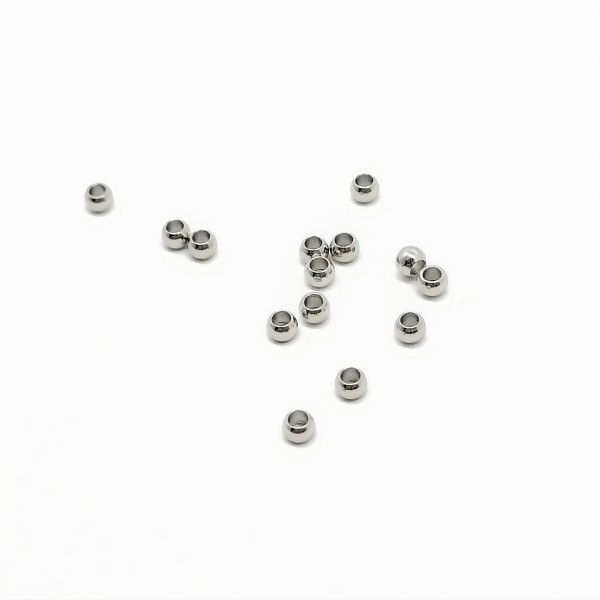 Crimp Bead, Stainless Steel, Smooth, 2mm, per 2 grams