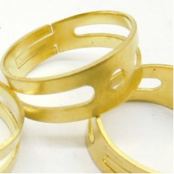 Raw Brass Ring Shank, Ring Base, adjustable, per 2