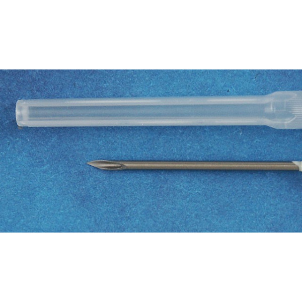 Syringe needle, sharp end, 16 gauge, hypodermic needle