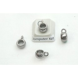 Pony bead hanger bail, 4.6mm hole, gunmetal colour