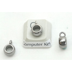 Pony bead hanger bail, 4.6mm hole, gunmetal colour