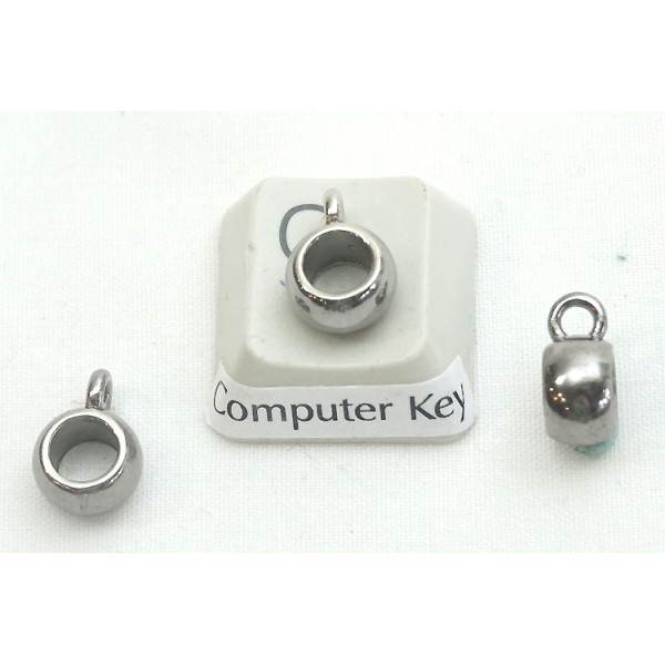 Pony bead hanger bail, 4.6mm hole, gunmetal colour