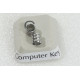 Groovy Bead, 4x4x3mm, stainless steel