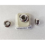 Abacus Bead, larriet bead slider, 8mm, stainless steel, each