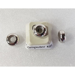 Abacus Bead, larriet bead slider, 8mm, stainless steel, each