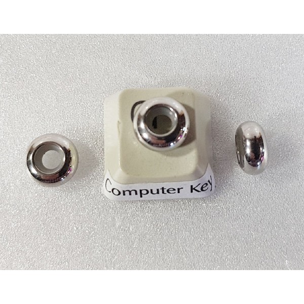 Abacus Bead, larriet bead slider, 8mm, stainless steel, each