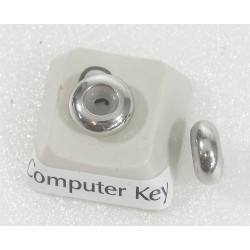 Abacus Bead, lariat bead slider with insert, 9mm, stainless steel, each