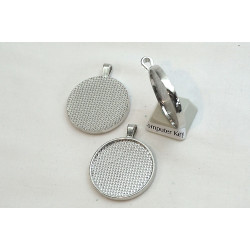 25mm Bezel pendant, Round, NF nickel colour